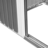 Garden Metal Storage Shed, House Hut Tool Storage with Tilted Roof and Ventilation, Grey