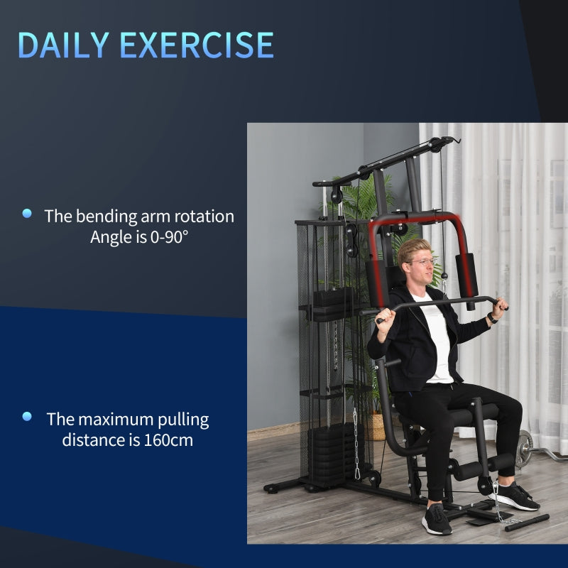 Multifunction Home Gym System Weight Training Workout Station, Metal