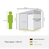 Galvanised Metal Shed 7 x 5ft with Sliding Door, White