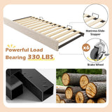 3ft Single Upholstered Daybed with Pull-Out Trundle - Linen Beige Bed