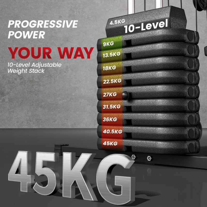 Multifunction Home Gym Machine with 45kg Weight Stacks for Strength Training