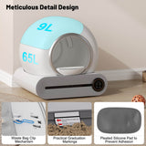 65L Automatic Cat Litter Box for Multiple Cats with App Control - Self-Cleaning Litter Tray with Odor Eliminator, Infrared Sensor & Child Lock
