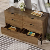 Sideboard Cabinet with 6 Drawers - Dark Oak Storage Unit