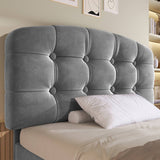 3ft Single Velvet Storage Bed - Upholstered Bed Frame with Drawers and Adjustable Headboard, Grey