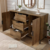 Sideboard Cabinet with 2 Doors and 3 Drawers - Storage Unit with Adjustable Shelf