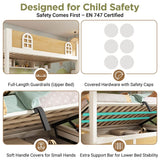 Kids Bunk Bed with Stairs and Storage – Solid Wood High Sleeper with Storage Cubes and Hydraulic Storage