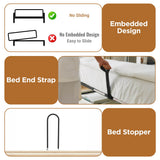 4ft6 Double Upholstered Sofa Bed with Hydraulic Storage - Linen Daybed with USB and Type-C Charging Station, Grey