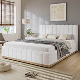 4ft6 Double Upholstered Bed with Soft Headboard - PU & MDF Bed Frame