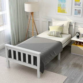 3ft Single Solid Pine Bed Frame — White Wooden Bed for Adults & Kids – Abrihome UK