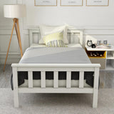 3ft Single Solid Pine Bed Frame — White Wooden Bed for Adults & Kids
