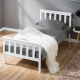 3ft Single Solid Pine Bed Frame — White Wooden Bed for Adults & Kids