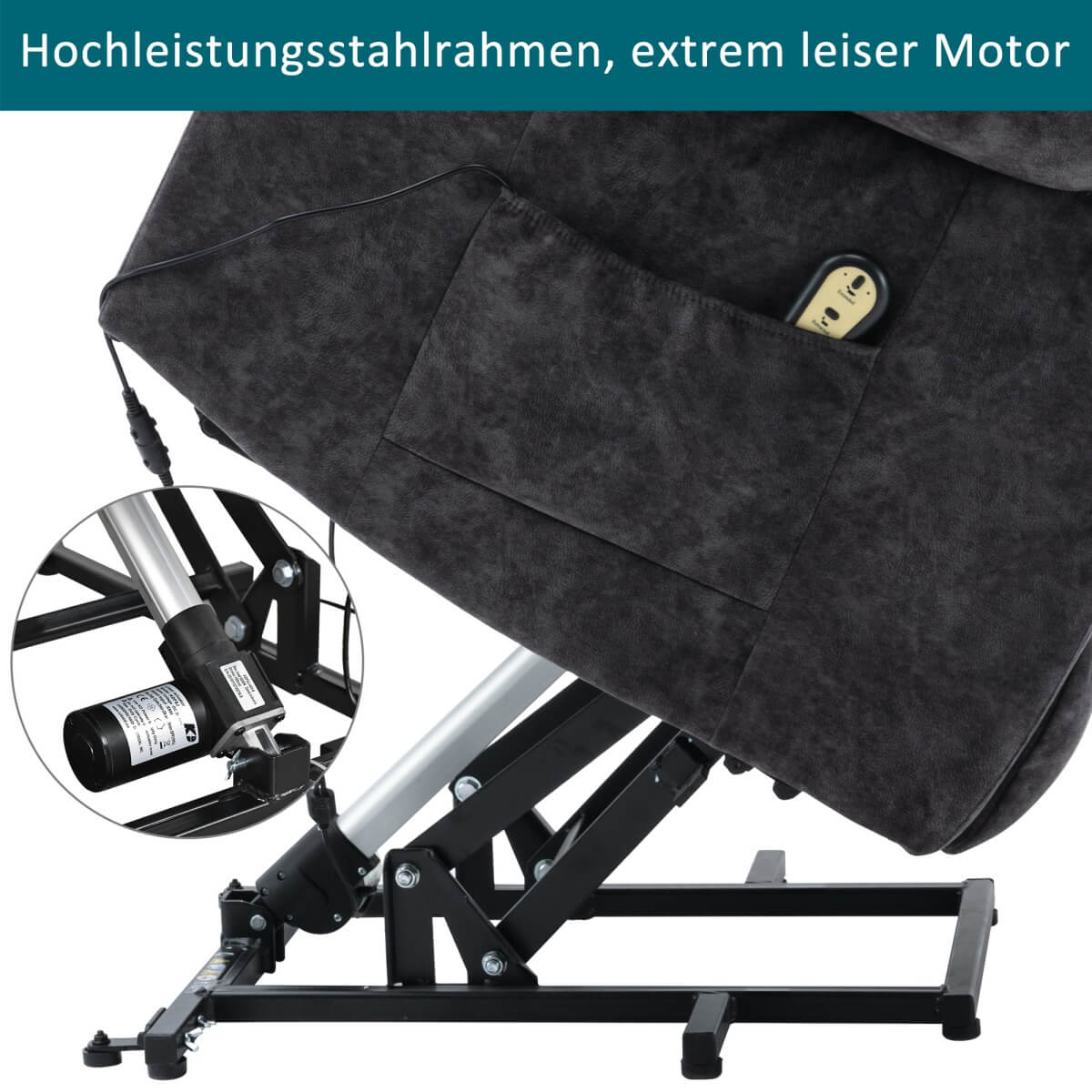Power Lift Recliner Chair with Massage and Heat - Heavy Duty, Antiskid Fabric, Overstuffed Design