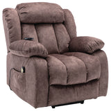 Power Lift Recliner Chair with Heat & Vibration - Overstuffed Fabric Reclining Chair for Elderly