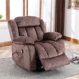 Power Lift Recliner Chair with Heat & Vibration - Overstuffed Fabric Reclining Chair for Elderly
