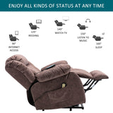 Power Lift Recliner Chair with Heat & Vibration - Overstuffed Fabric Reclining Chair for Elderly