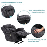 Power Lift Recliner Chair with Massage and Heat - Heavy Duty, Antiskid Fabric, Overstuffed Design