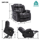 Power Lift Recliner Chair with Massage and Heat - Heavy Duty, Antiskid Fabric, Overstuffed Design