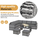 Garden Corner Rattan Sofa Set — Outdoor Furniture with Coffee Table & 2 Stools