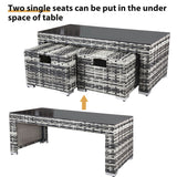 Garden Corner Rattan Sofa Set — Outdoor Furniture with Coffee Table & 2 Stools