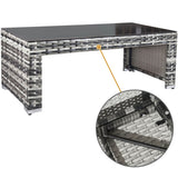 Garden Corner Rattan Sofa Set — Outdoor Furniture with Coffee Table & 2 Stools