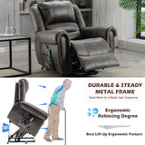 Heavy Duty Power Lift Recliner – Electric Massage and Heat Chair with USB Port for Elderly