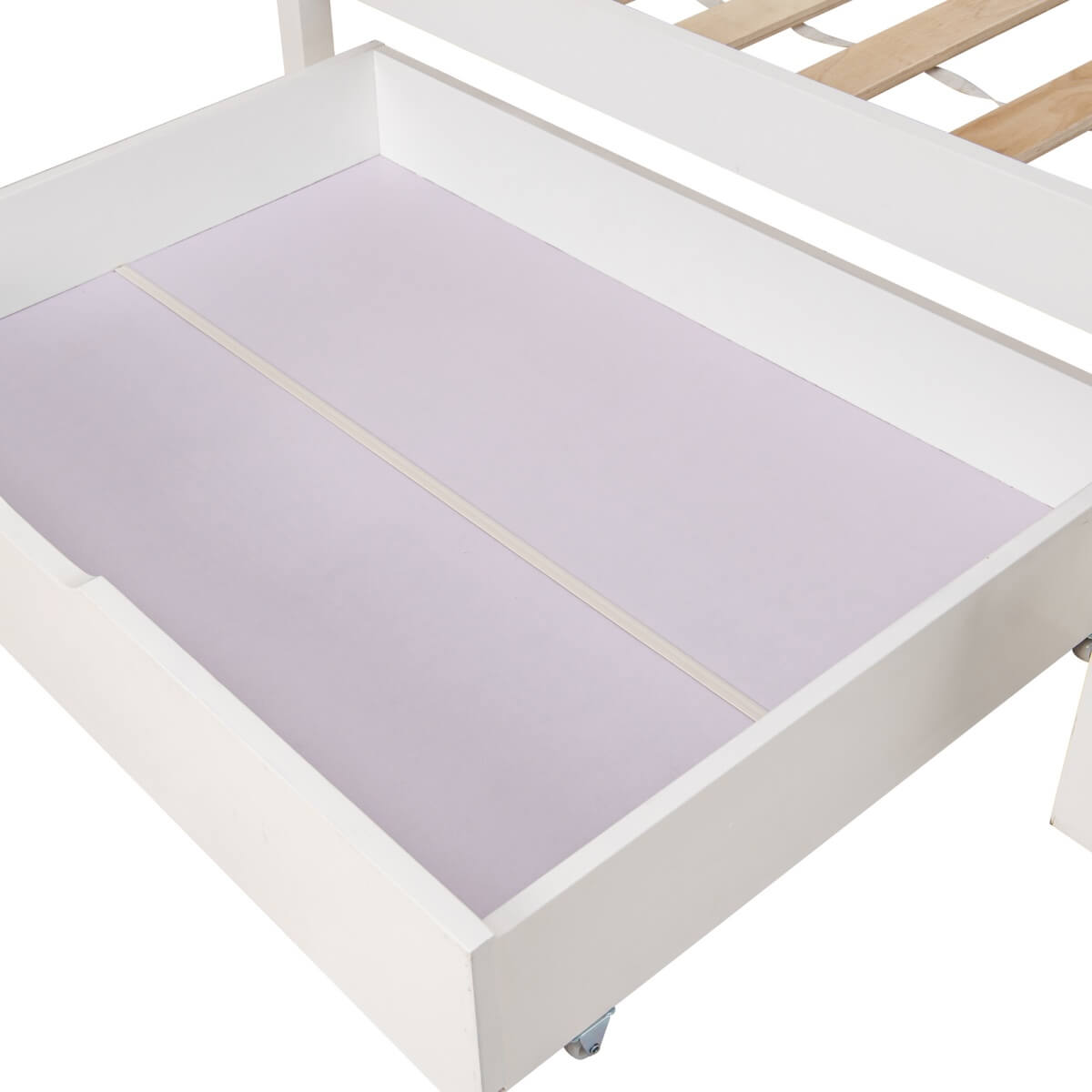 3ft Single Wooden Bed Frame with Storage Drawers - Solid Pine, White