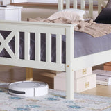3ft Single Wooden Bed Frame with Storage Drawers - Solid Pine, White