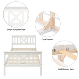 3ft Single Wooden Bed Frame with Storage Drawers - Solid Pine, White