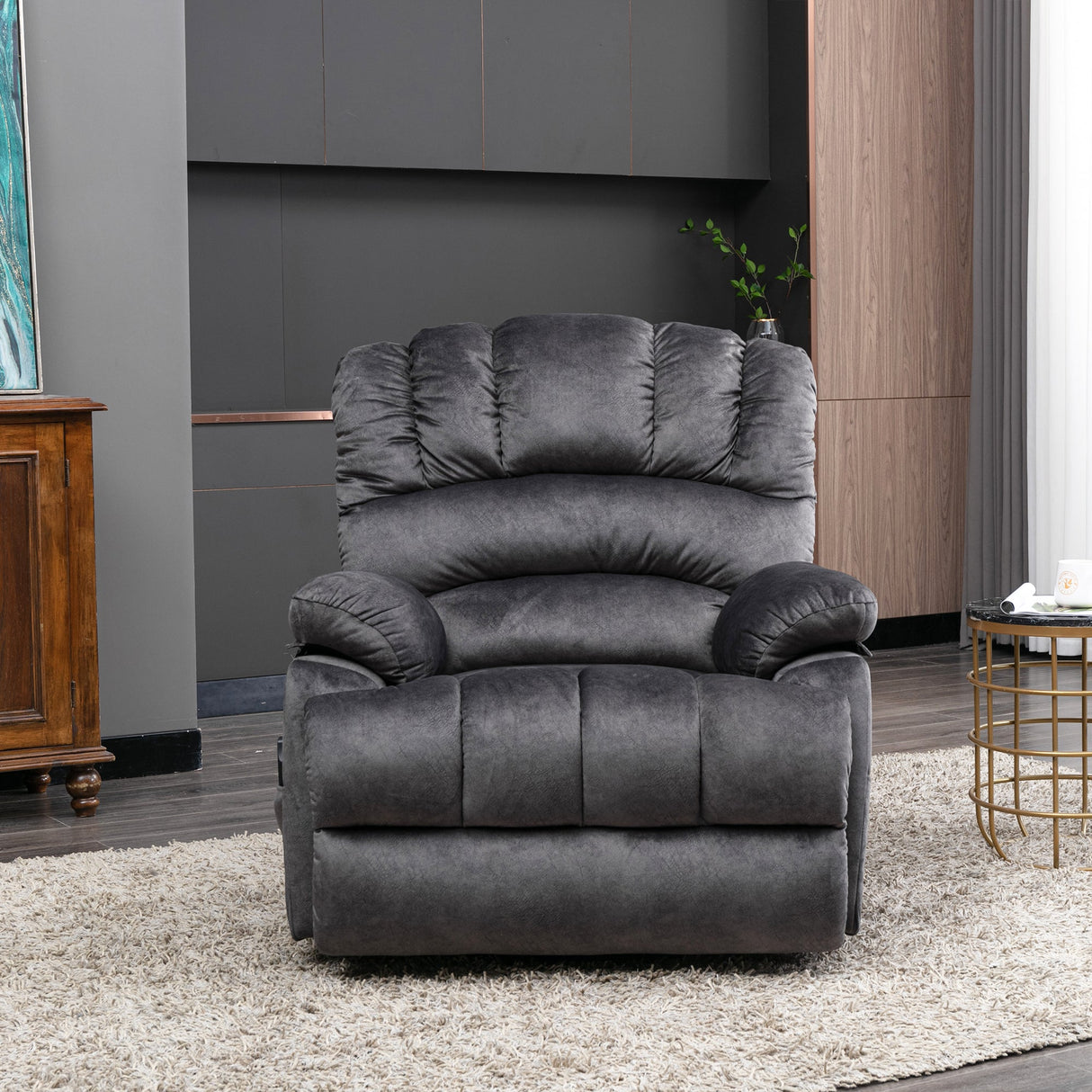 Electric Power Lift Recliner Chair Sofa with Massage and Heat, 2 Side Pockets, USB Ports