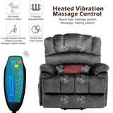 Electric Power Lift Recliner Chair - Massage and Heat, USB Ports, Side Pockets