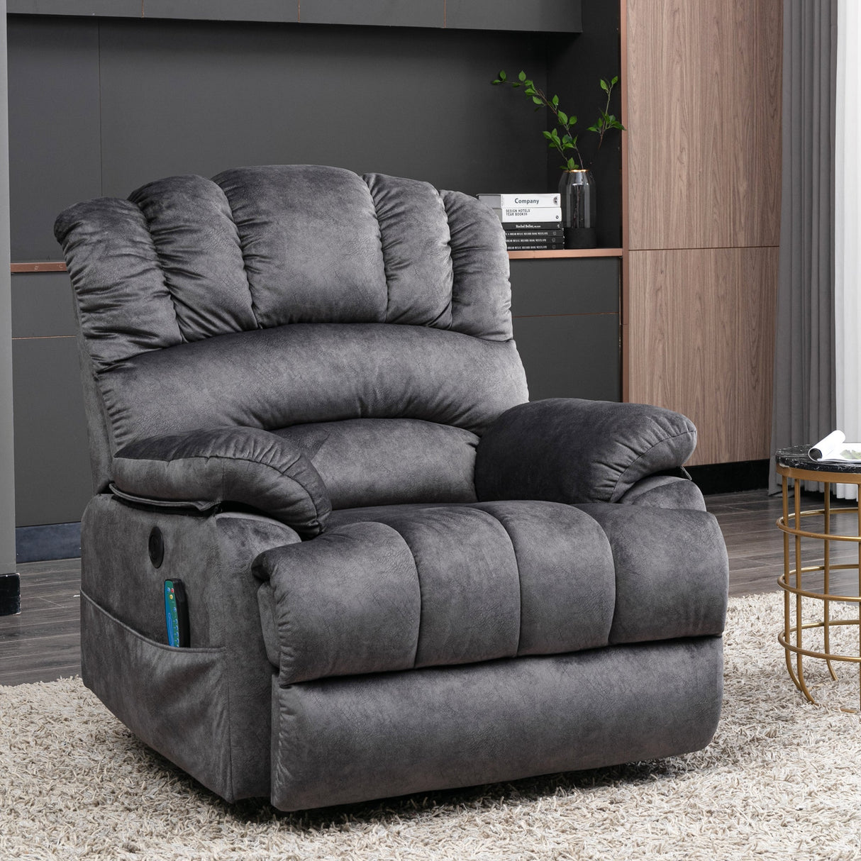 Electric Power Lift Recliner Chair Sofa with Massage and Heat, 2 Side Pockets, USB Ports