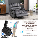 Electric Power Lift Recliner Chair - Massage and Heat, USB Ports, Side Pockets