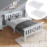 3ft Single Wooden Bed Frame with Storage Drawers - Solid Pine, White