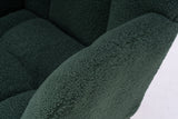 Mid Century Modern Rocking Chair, Teddy Fabric Tufted Upholstered, Dark Green