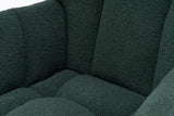 Mid Century Modern Rocking Chair, Teddy Fabric Tufted Upholstered, Dark Green