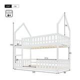 3ft Single Wooden Bunk Bed - Kids Castle Bed with Ladder, Solid Wood Frame & Gaming Space, White