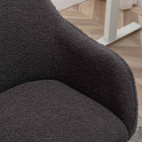 Teddy Fabric Swivel Office Chair - Adjustable Height with Gold Legs, Dark Grey