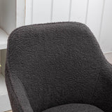 Teddy Fabric Swivel Office Chair - Adjustable Height with Gold Legs, Dark Grey