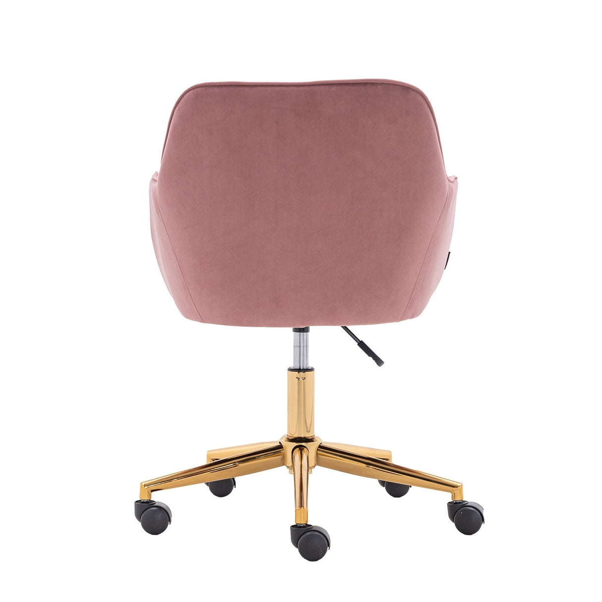 New Velvet Fabric Material Adjustable Height Swivel Home Office Chair For Indoor Office With Gold Legs, Pink