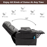 Electric Lift Recliner Chair for Elderly - Massage Chair with Cup Holders, Single Sofa