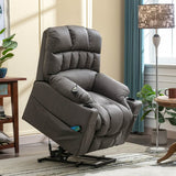 Electric Lift Recliner Chair for Elderly - Massage Chair with Cup Holders, Single Sofa