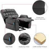 Electric Lift Recliner Chair for Elderly - Massage Chair with Cup Holders, Single Sofa