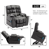 Electric Lift Recliner Chair for Elderly - Massage Chair with Cup Holders, Single Sofa