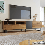 Modern TV Cabinet - 180cm Wood Grain TV Stand for Living Room