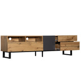 Modern TV Cabinet - 180cm Wood Grain TV Stand for Living Room
