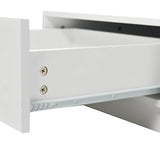 White High Gloss LED Coffee Table with 2 Drawers - Modern Storage Tea Table with 16 Colour Lights