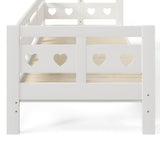 3ft Wooden Daybed with Trundle - Heart Design, Single Guest Bed, White