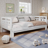 3ft Wooden Daybed with Trundle - Heart Design, Single Guest Bed, White