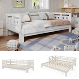 3ft Wooden Daybed with Trundle - Heart Design, Single Guest Bed, White