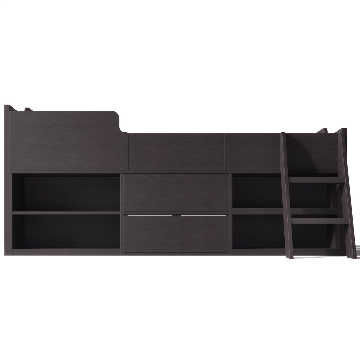 Cabin Bed Mid Sleeper with Drawers & Shelf Storage, 3ft Single Wooden Frame
